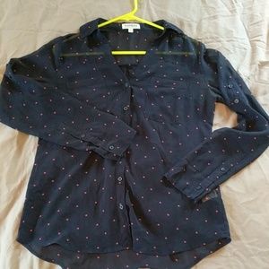 Express Small Navy Portofino Blouse